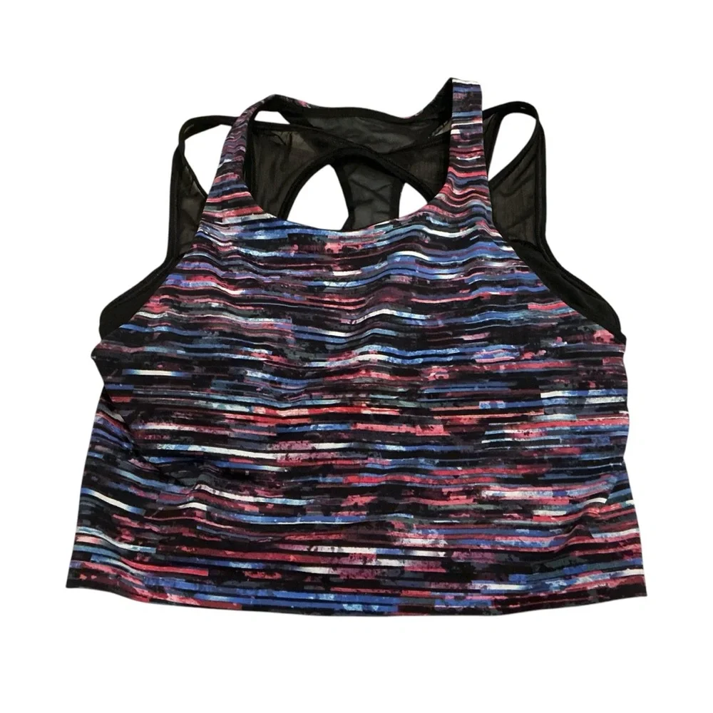 Lululemon break free tank Nulux hinshu alpine multi/black yoga athletic top Sz 6